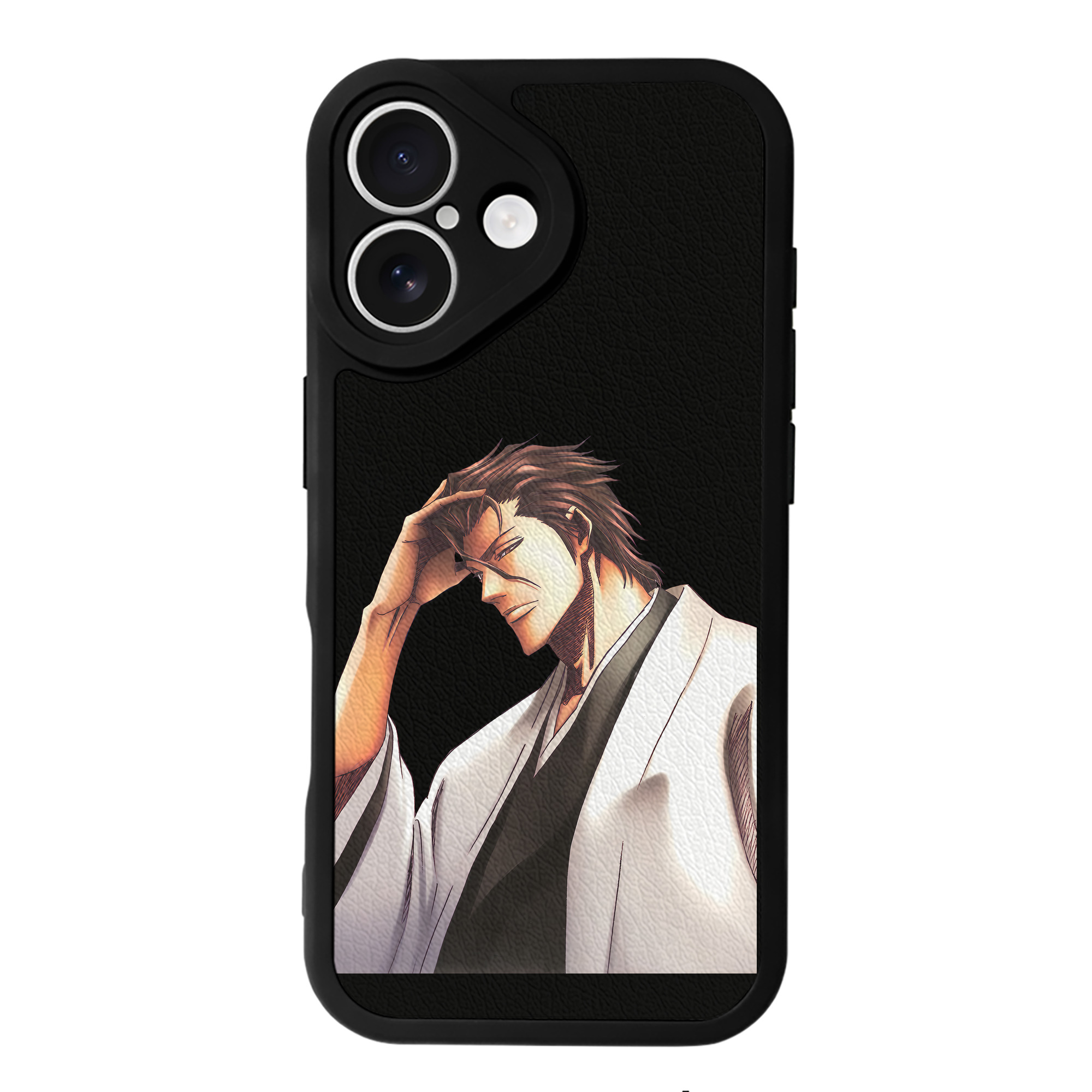 （画像用） ブリーチ 藍染 惣右介（あいぜん そうすけ） BLEACH Aizen Sousuke 【iPhone 16シリーズ対応】シリコンスマホケース（レザー調） 材質：シリコン